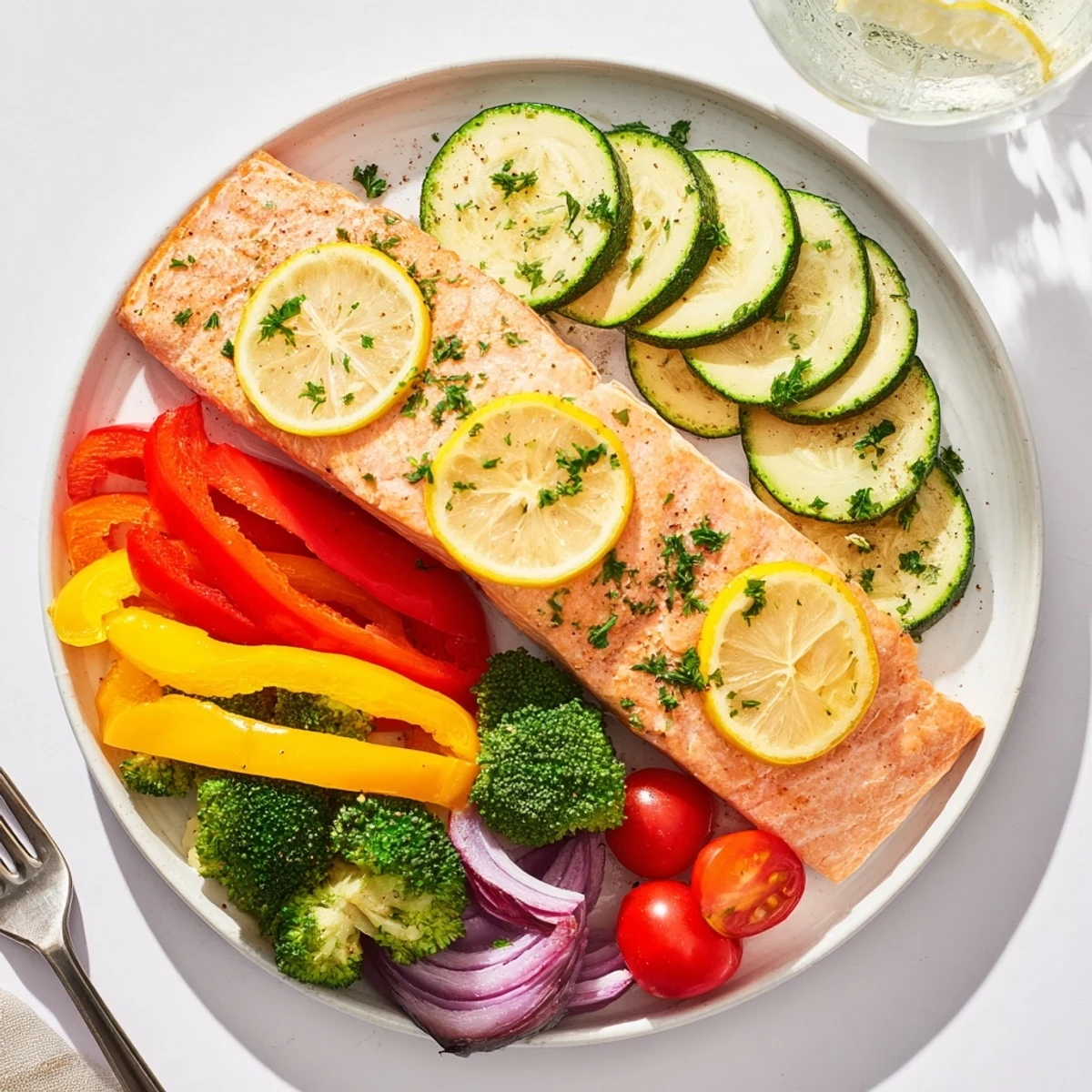 Sheet Pan Salmon Herb Veggies