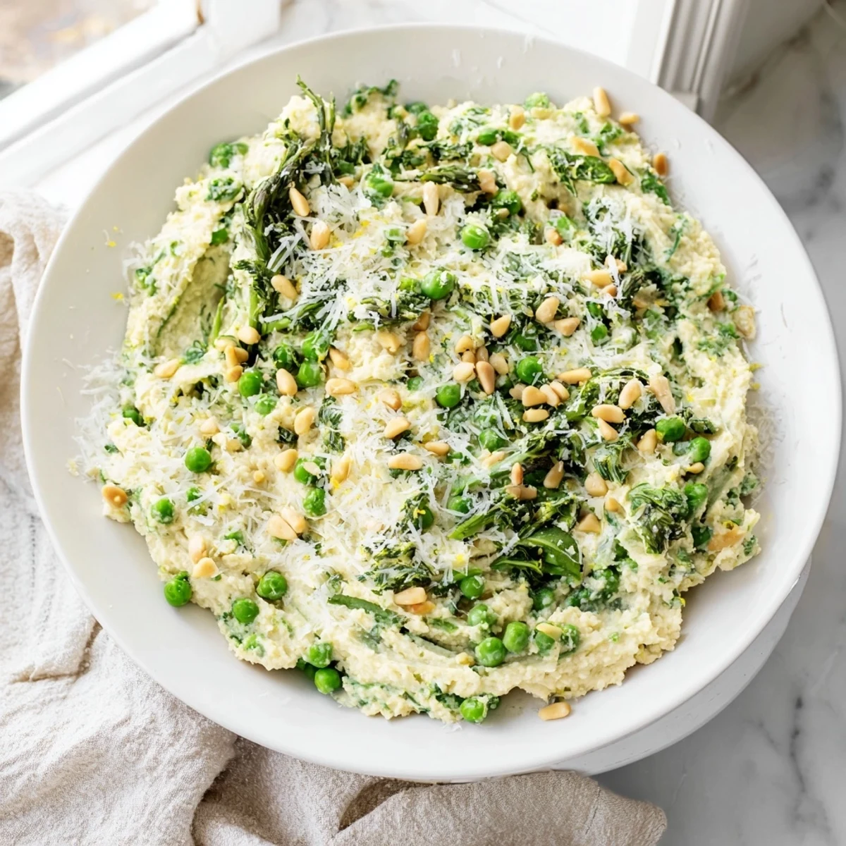 Freshly made Green Pea & Spinach Pasta: a vibrantly green, protein-rich vegetarian meal.