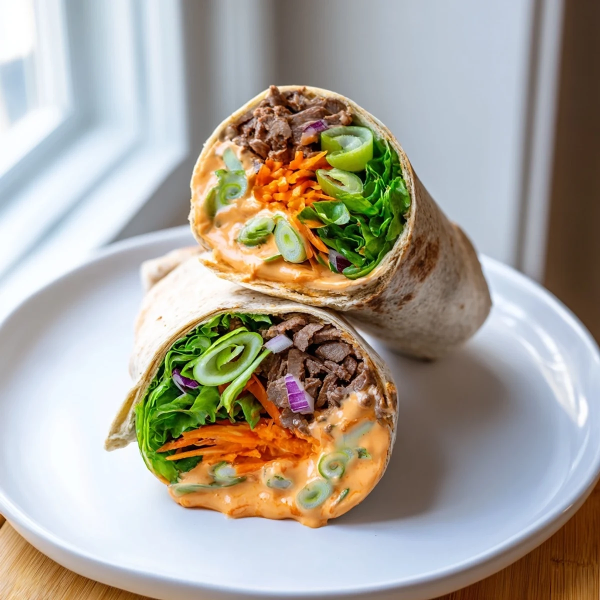 Golden air-fried Buffalo Turkey Christmas Wraps, filled with juicy turkey and crisp veggies.