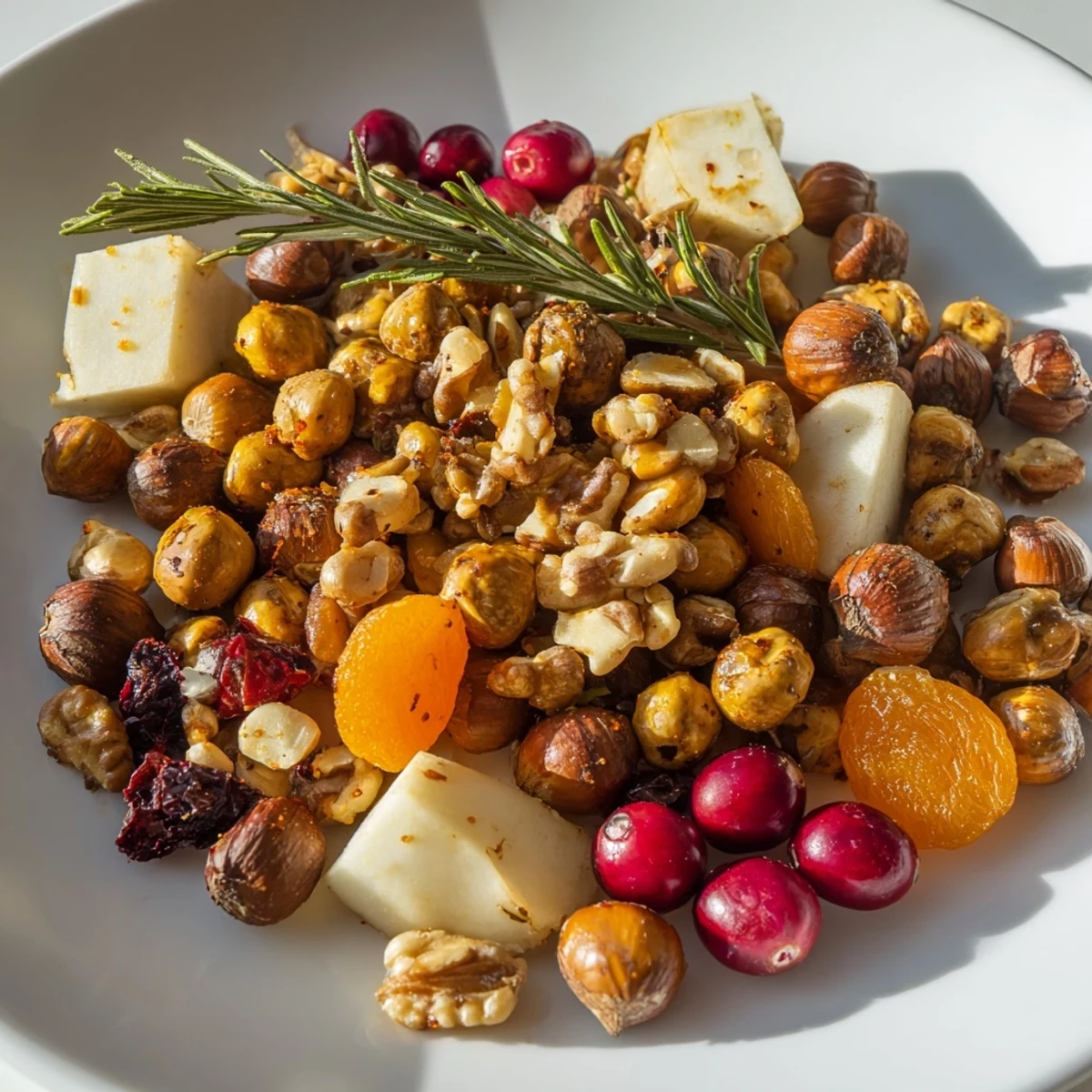 Vibrant colors and textures come to life in this delicious Squirrels Acorn Hoard Platter, an ideal vegetarian snack.