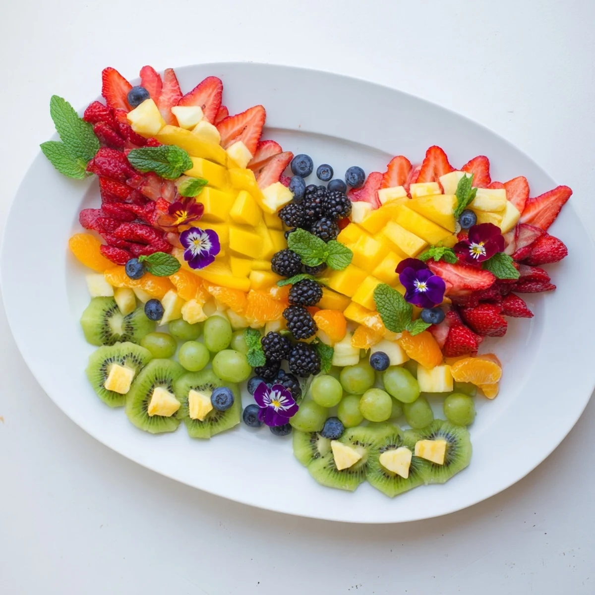 Artfully arranged Butterfly Bloom Fruit Board overflowing with vibrant fruits, ideal for sharing with friends.