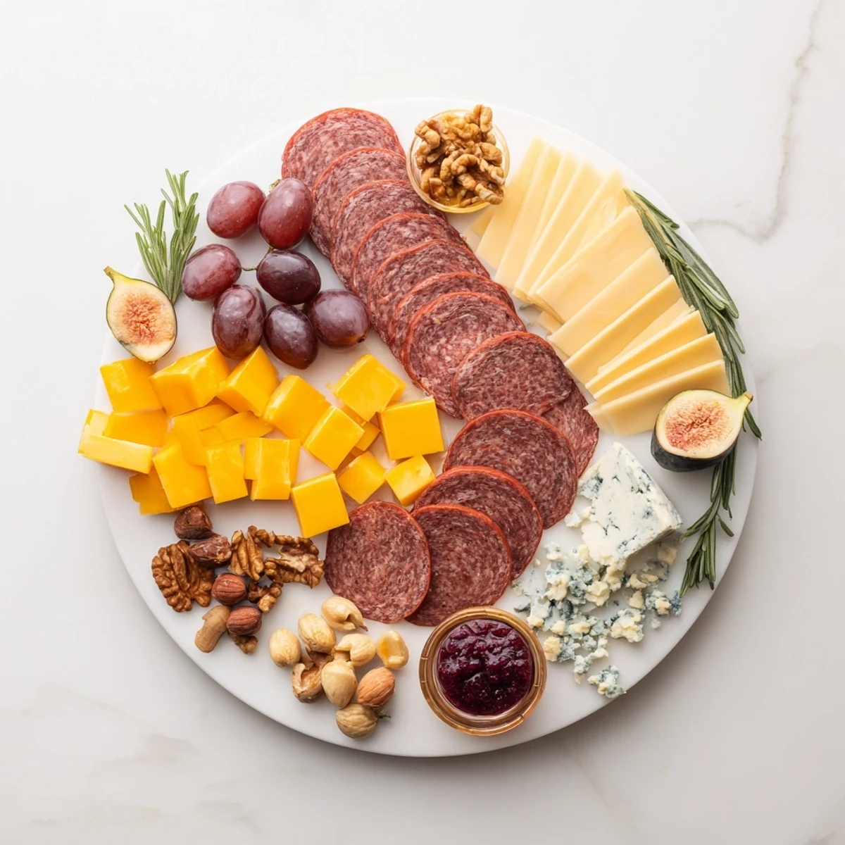 A rustic Deer Antler Charcuterie board overflowing with savory meats, cheeses, and grapes to enjoy.