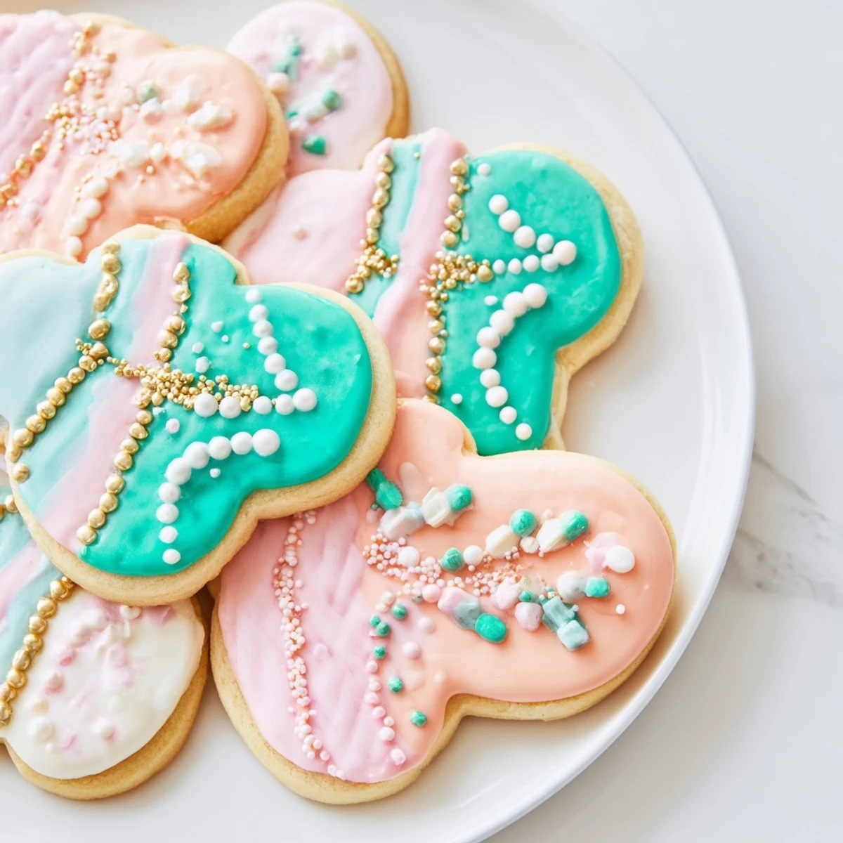 Warm & toasty mitten cookie display featuring beautifully iced sugar cookies, ready to be enjoyed.