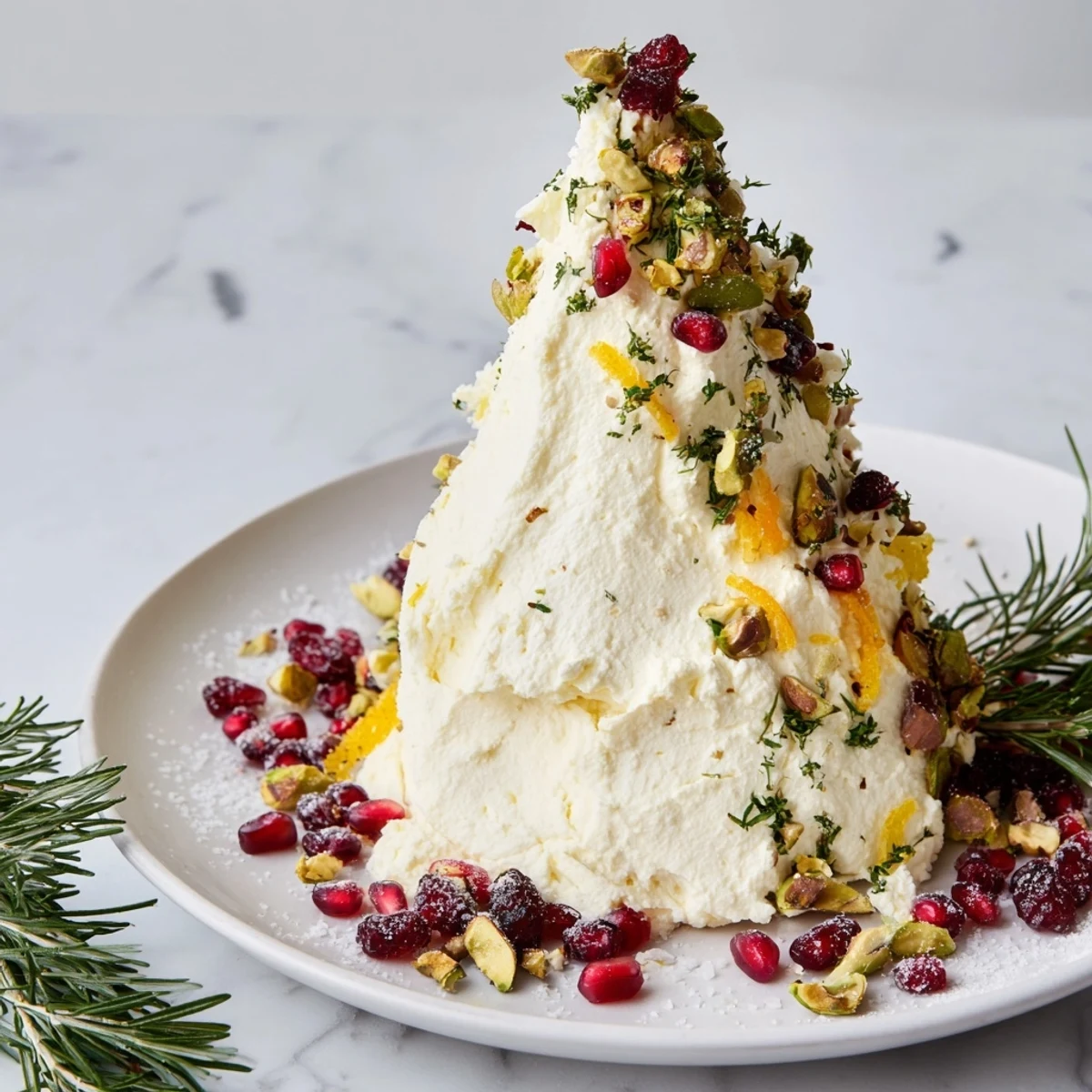 Rosemary Cranberry Christmas Tree, a colorful appetizer featuring sweet cranberries and creamy cheese.