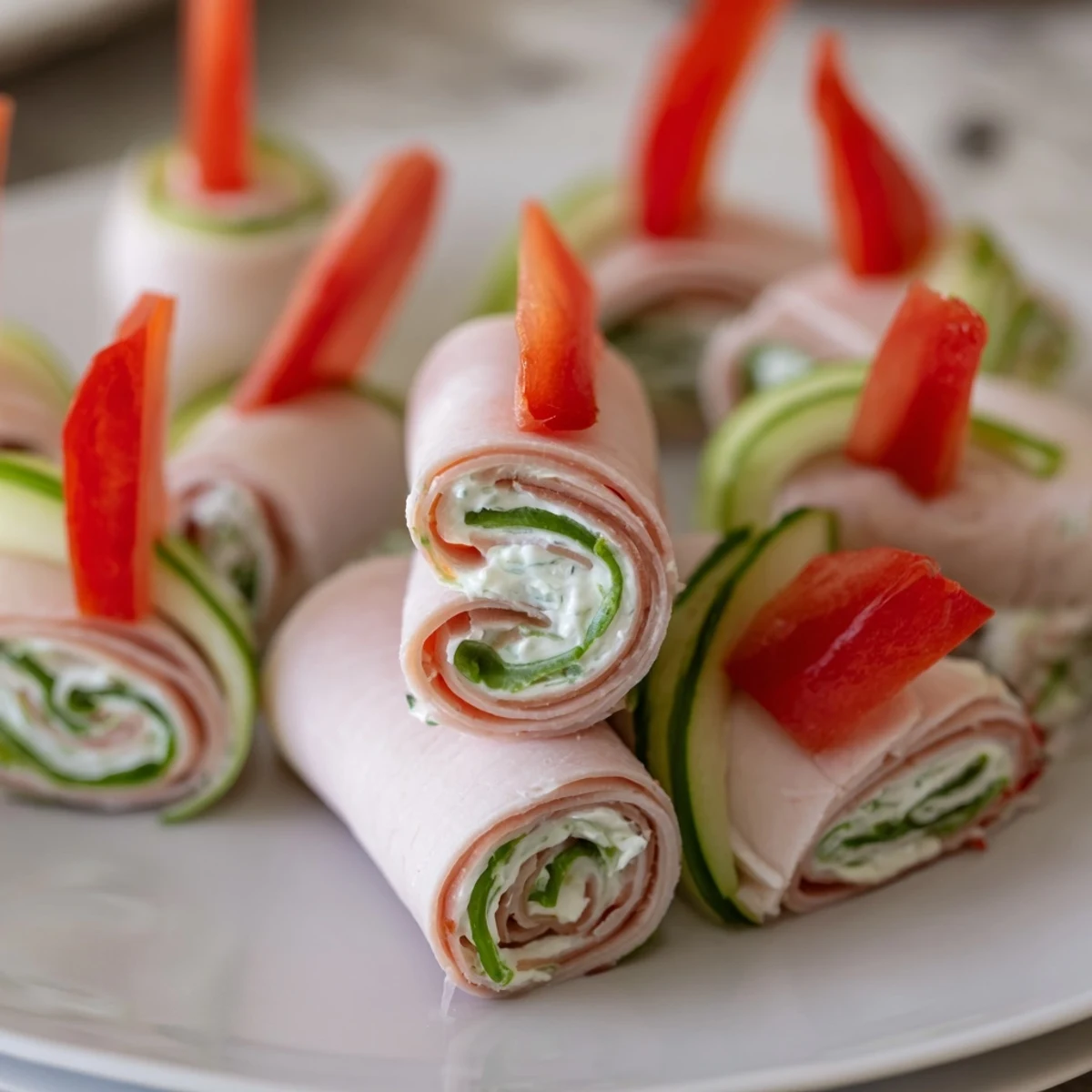 Tender turkey roll-ups snack