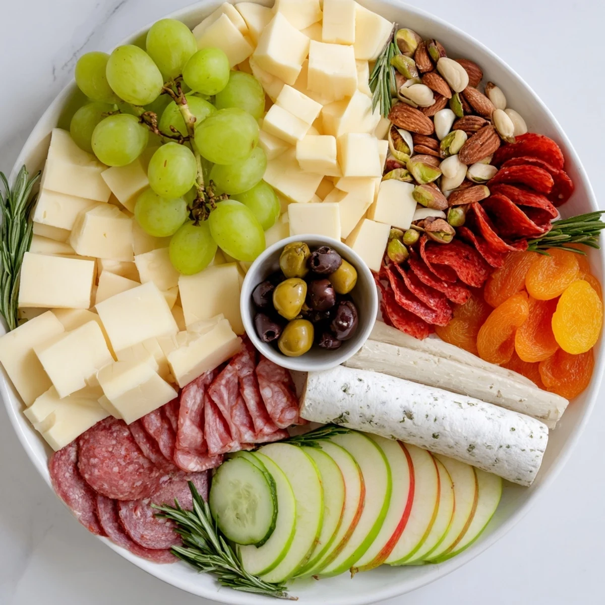 Beautifully arranged book club pairing platter with cheese, meats, and fruit, ready to serve and enjoy.