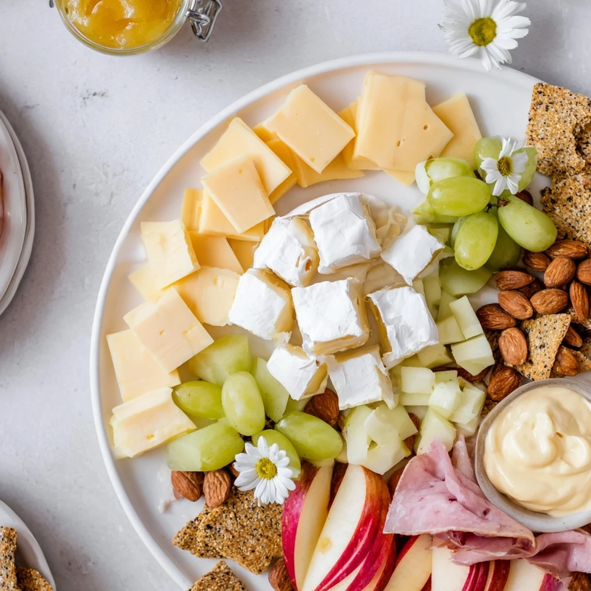 Bridal Shower Bubbly Board: A gorgeous spread with cheeses, fruits, and sparkling wine, perfect for celebrating.