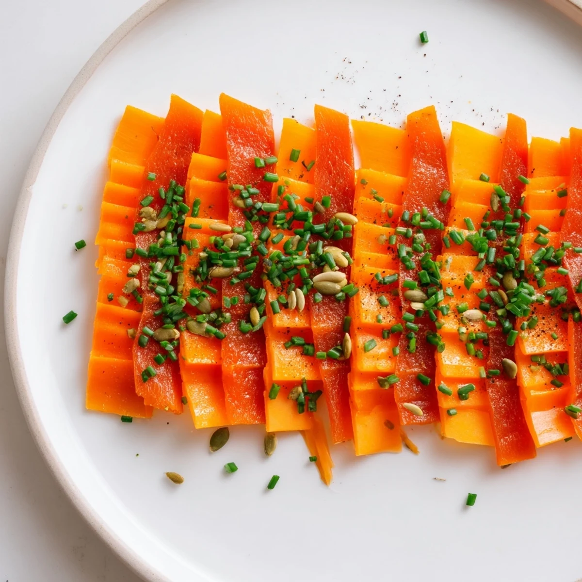 Vivid Serengeti Sunset appetizer: sweet apricot bands layered with smoky gouda for a beautiful snack.