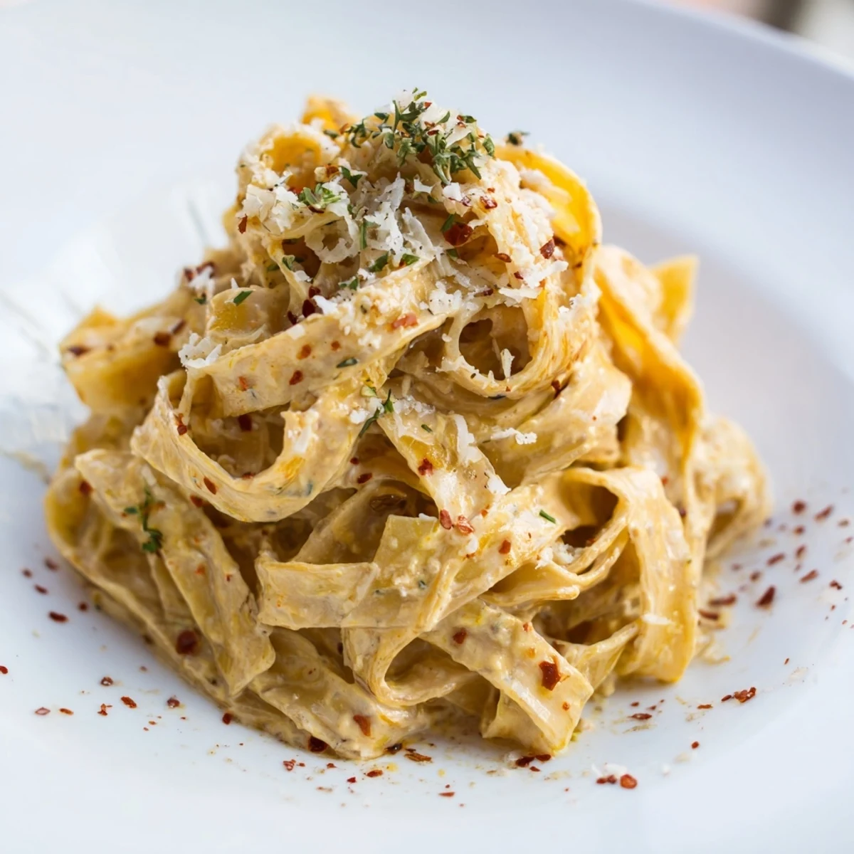 Creamy yogurt blankets al dente Turkish Pasta with Paprika Butter, a quick and satisfying vegetarian meal.