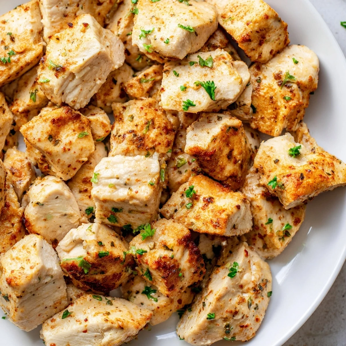 Mouthwatering image of baked Greek yogurt chicken, perfectly cooked and glistening after the bake.