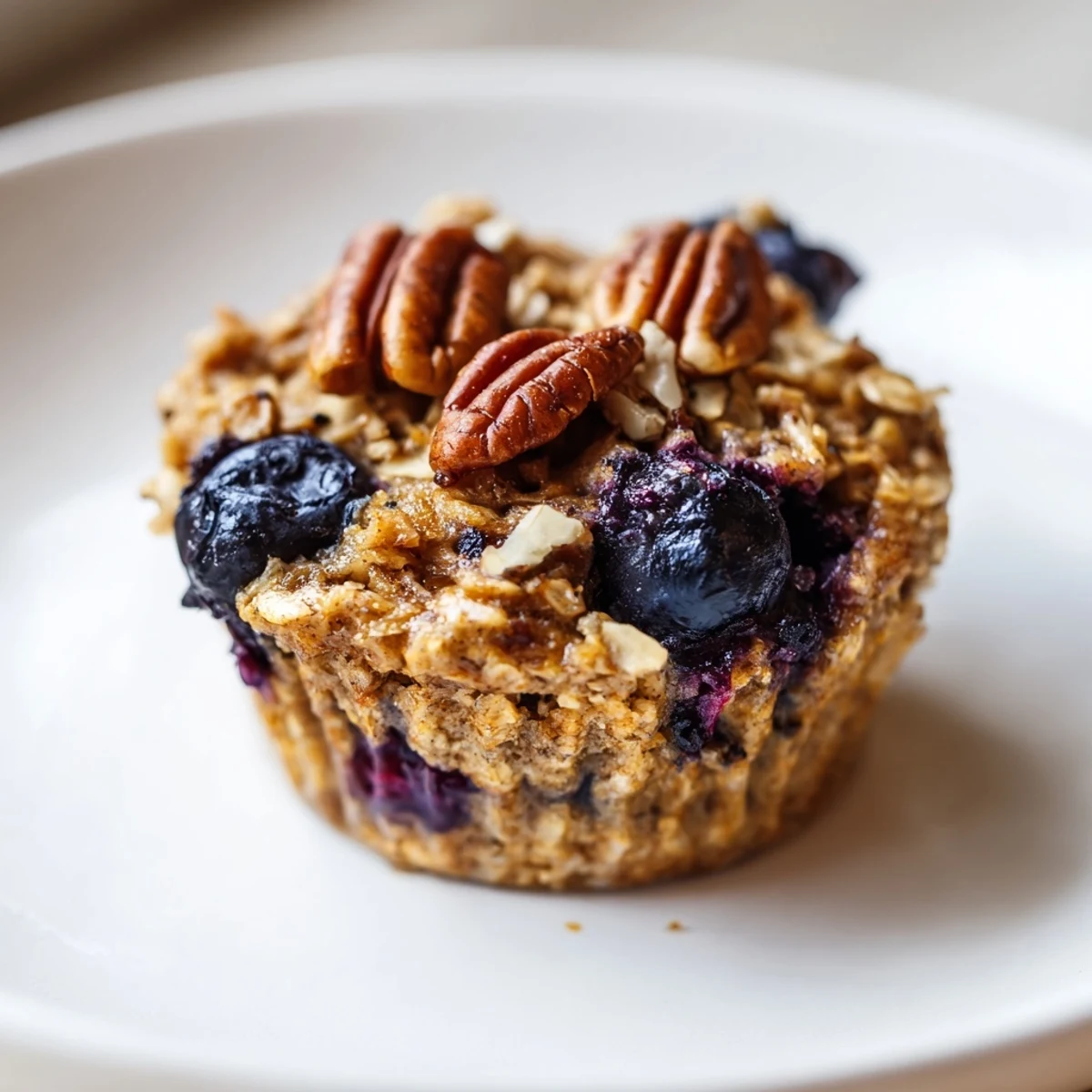 Warm, fluffy baked oatmeal cups, showcasing a close-up of the delicious textures and mix-ins.