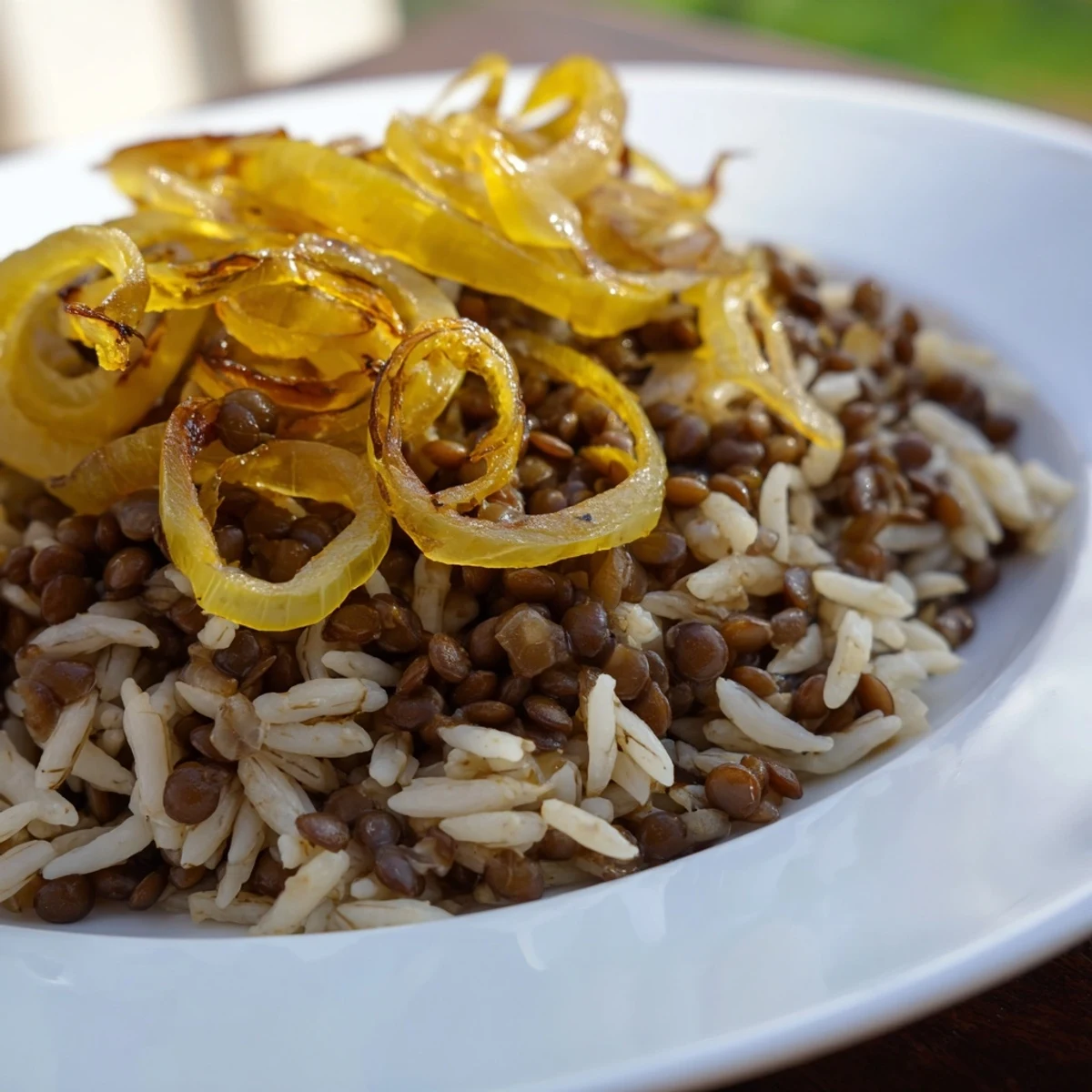 Lebanese Mjadra Lentils Rice