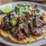 Build your own delicious tacos from this colorful street taco bar with grilled carne asada.