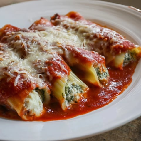 Steaming Cheesy Broccoli Stuffed Manicotti, baked until bubbly, is an Italian-American comfort food delight.
