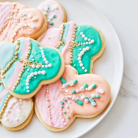 Warm & toasty mitten cookie display featuring beautifully iced sugar cookies, ready to be enjoyed.