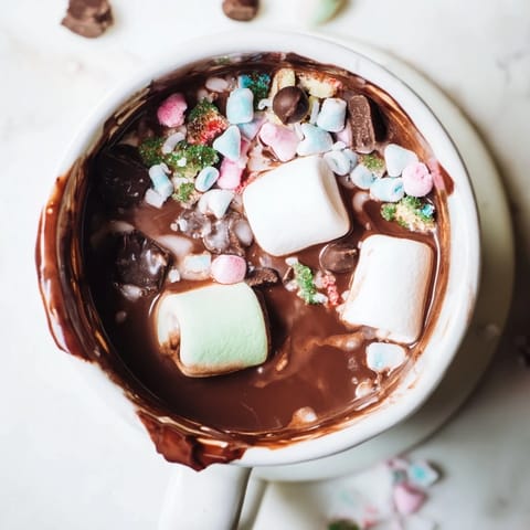 Warm, rich, decadent Hot Cocoa Bomb Topping Bar, perfect for a cozy gathering on a cold night.