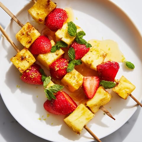 Fruit Skewers Pineapple Strawberries