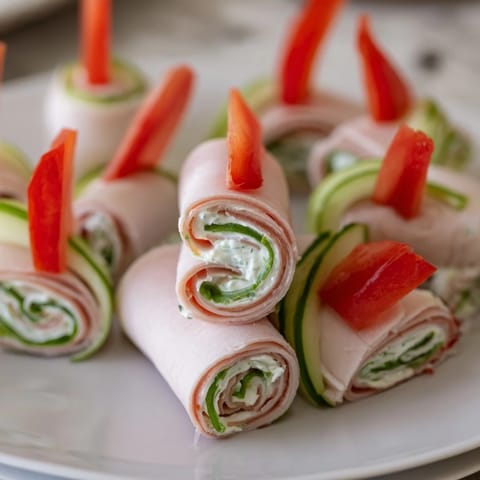 Tender turkey roll-ups snack