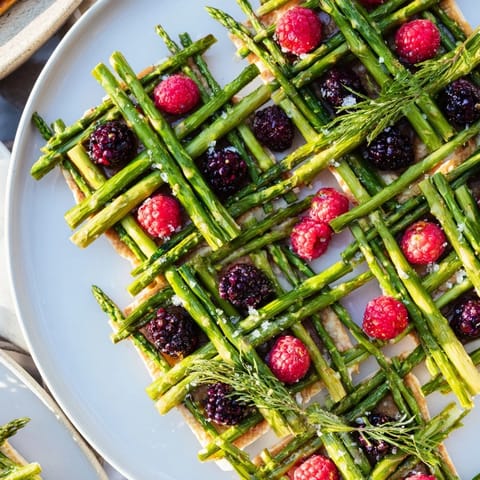 Botanical lattice with asparagus chives