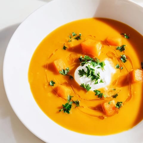 A bowl of creamy Sweet Maple Carrot Soup, inviting with its subtle sweetness and warmth.