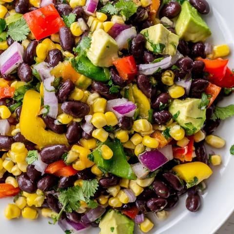 A refreshing Southwest Black Bean Salad, showcasing the bright colors and textures of a healthy meal.