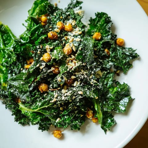 Warm Kale with Crispy Chickpeas