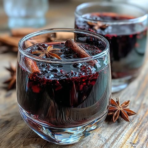 A mason jar of Homemade Spiced Blackcurrant Vodka Liqueur infuses with fresh berries and cinnamon sticks.