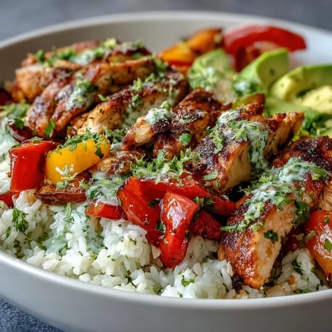 Vibrant Skinny Chicken Fajita Meal Prep Bowls with colorful peppers and cilantro-lime rice.  