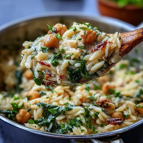Lemon Herb Orzo with Chickpeas