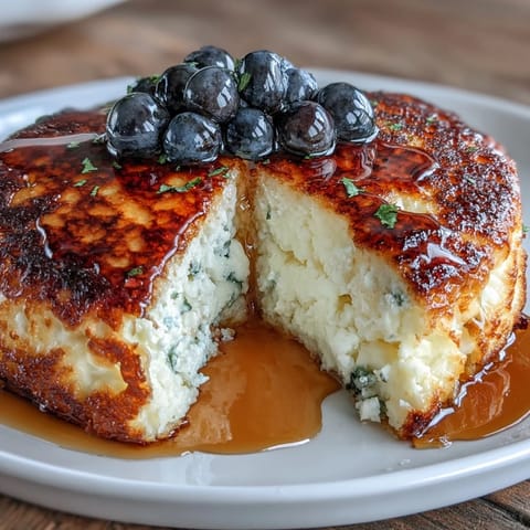 Fluffy flourless cottage cheese pancakes with golden edges, served stacked and ready for a healthy breakfast.