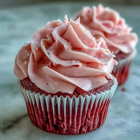 Galentines Pink Velvet Cupcakes