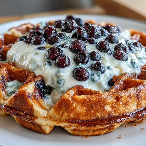 Lemon Blueberry Sourdough Waffles