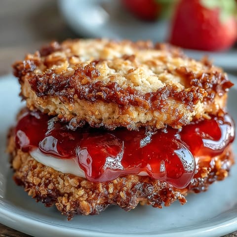 Buttery thumbprint cookies with vibrant strawberry jam filling, golden edges and soft centers, perfect for spring gatherings.