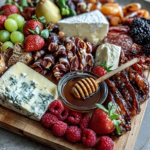 Summer Charcuterie Board bursting with fresh fruit, colorful meats, and cheese.