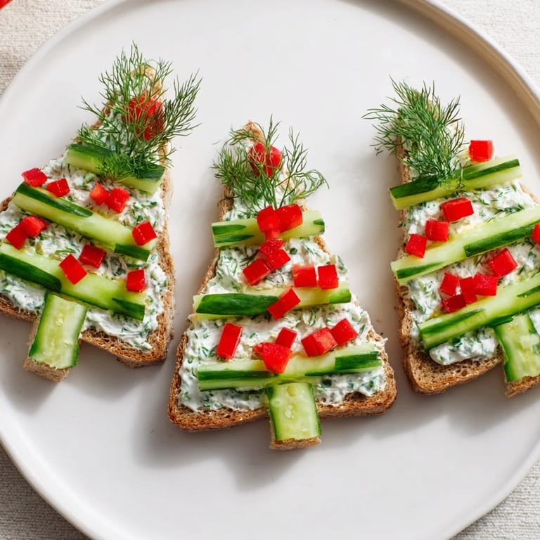 Get ready for delightful Cucumber and Cream Cheese Tree Stacks, visually stunning sandwiches perfect for your next party.
