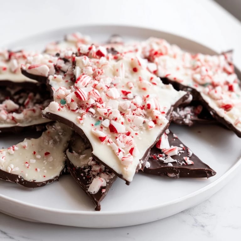 Close-up of freshly made Peppermint Bark Snowflakes, covered in crushed candy for a festive look.