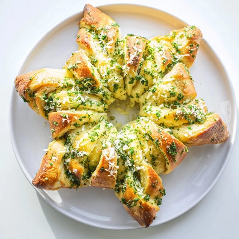 Imagine tearing into warm, fragrant star-shaped garlic bread with crispy edges and savory flavors.