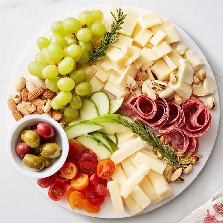 This book club pairing platter features a delightful assortment perfect with wine, elegantly presented for an appetizer.