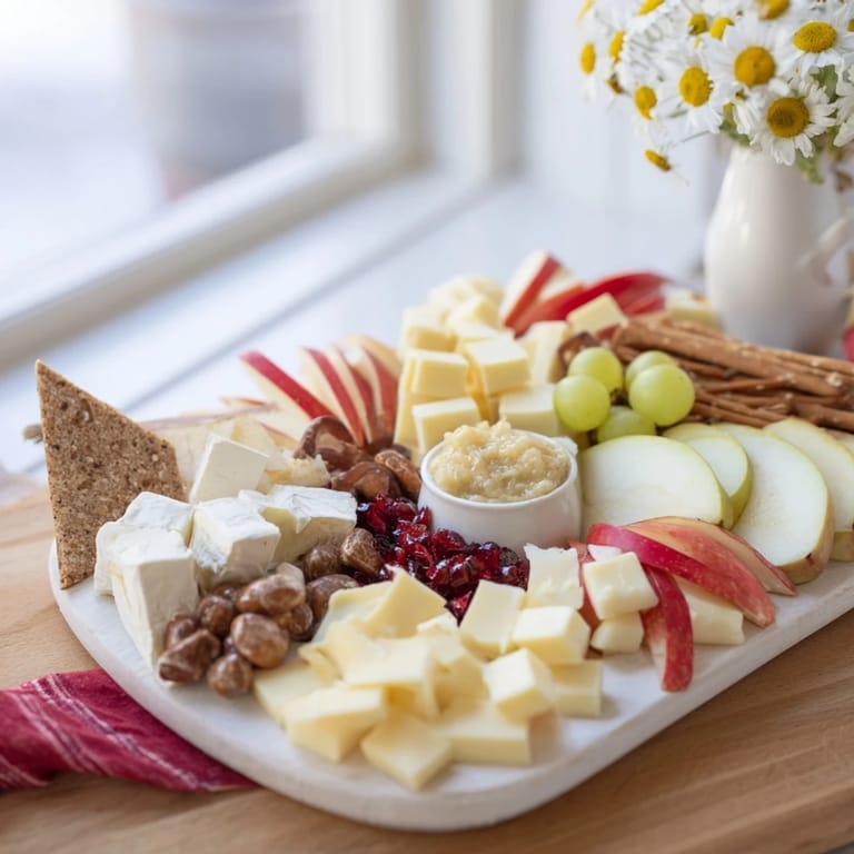 Visually appealing Bridal Shower Bubbly Board, featuring creamy brie and fresh fruit, ready to be enjoyed with bubbly.