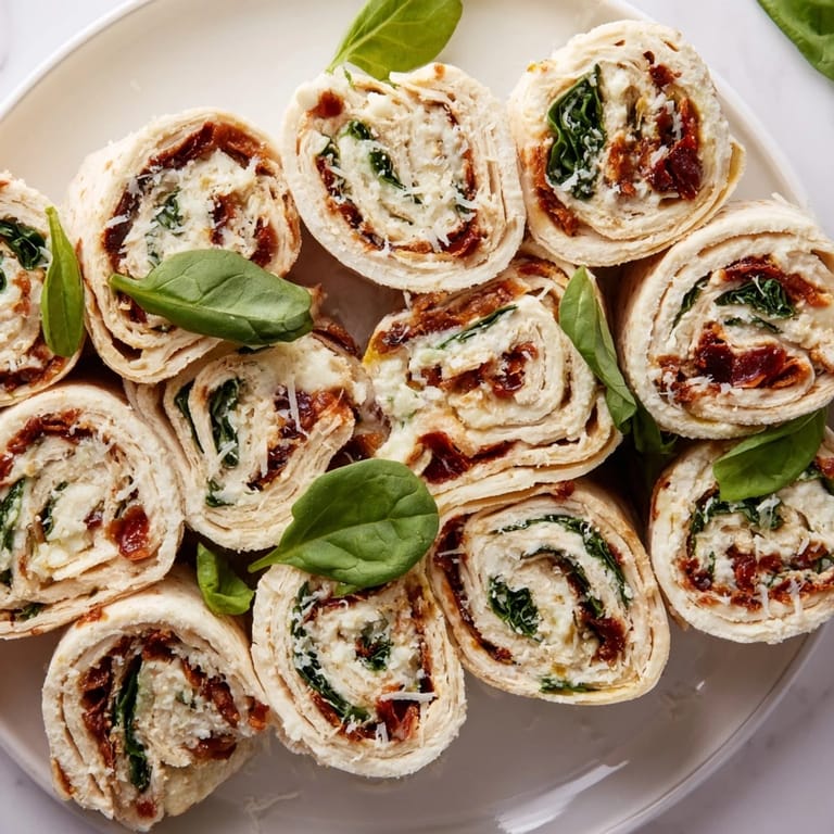 These vibrant sun-dried tomato turkey roll-ups offer a quick, satisfying Italian-inspired snack or lunch.