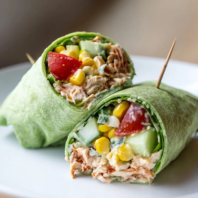 Perfect for a quick lunch, this BBQ Chicken Salad Wrap is packed with protein and fresh flavor.