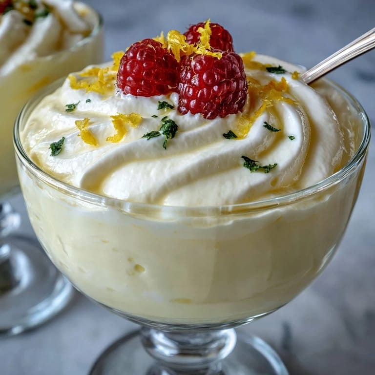 Homemade Lemon Fool in a dessert glass with creamy swirls and a buttery shortbread garnish.
