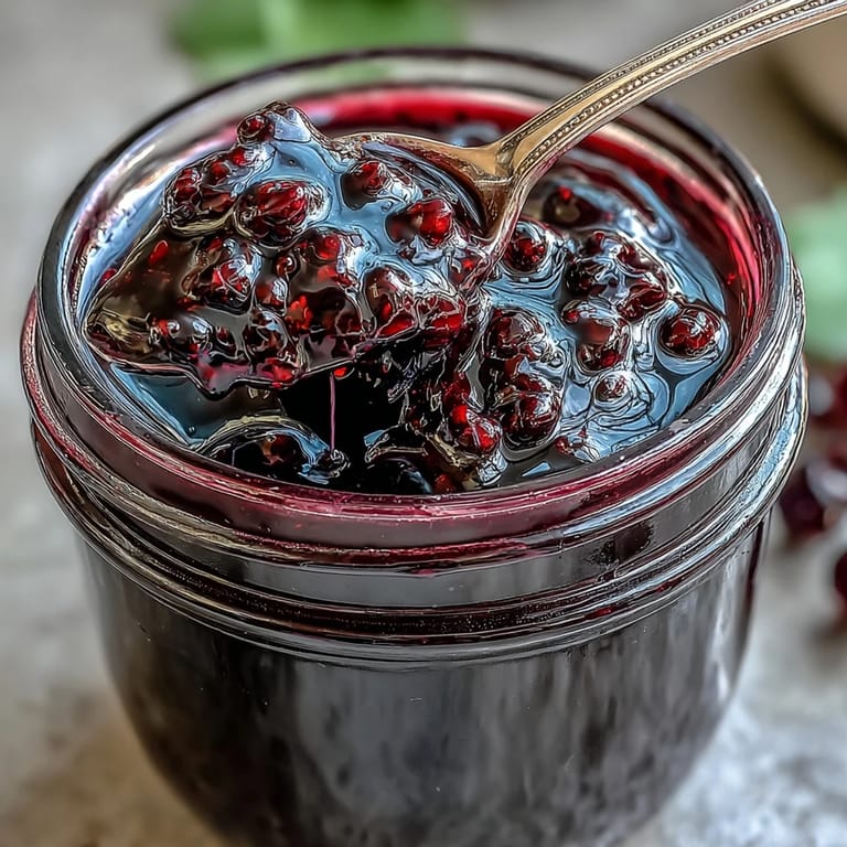 A crystal highball glass filled with sparkling water mixed with black currant shrub, garnished with fresh currants and a rosemary sprig.