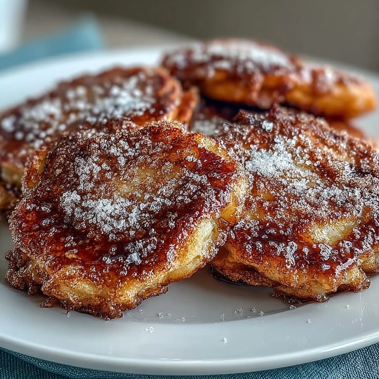 Freshly made Spanish Churro-Inspired Pancakes with golden edges, ready to be served for a delicious sweet breakfast.