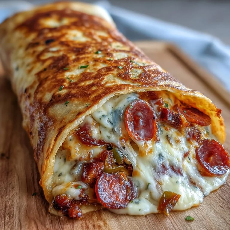 Crispy low-carb wrap layered with pepperoni, salami, provolone, and zesty banana peppers for a satisfying Italian sub flavor.