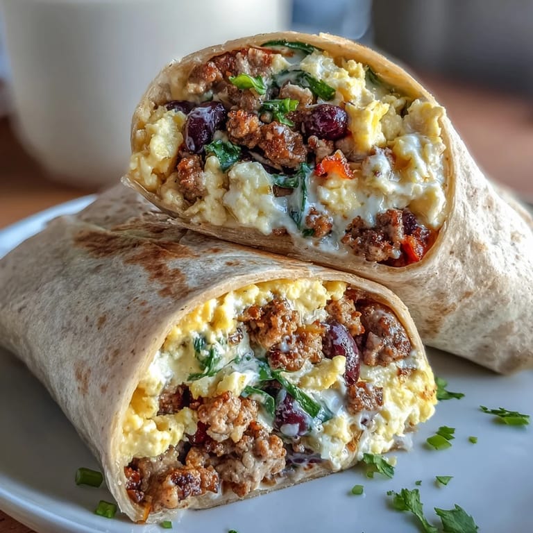 Protein-packed breakfast burritos featuring savory turkey, black beans, and melted cheese, rolled in a soft tortilla for an energizing meal.