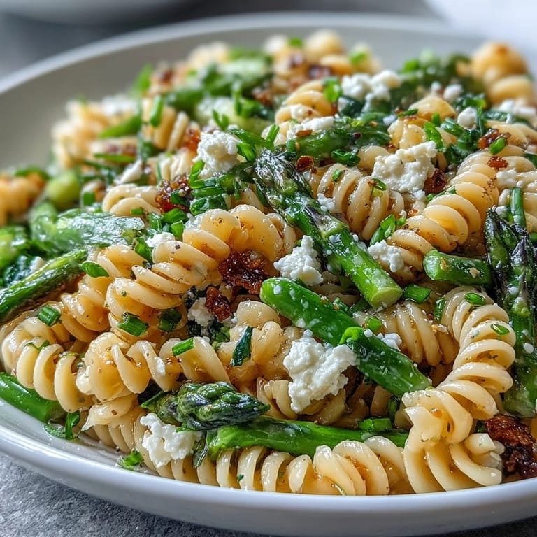 Fresh Spring Pasta Salad with Lemon Vinaigrette, packed with seasonal vegetables and a tangy citrus dressing, perfect for picnics or vegetarian lunches.