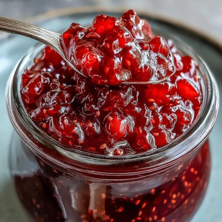 Tangy-sweet raspberry lemon chia jam spread thickly on whole grain toast, garnished with extra raspberries and lemon zest.