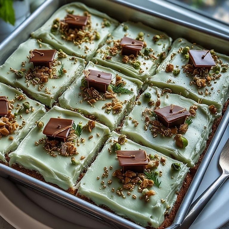 Sweet vanilla Graduation Sheet Cake adorned with smooth sage green frosting.