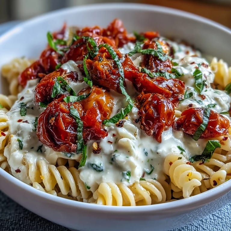 Delicious cherry tomato baked feta pasta, creamy and flavorful.
